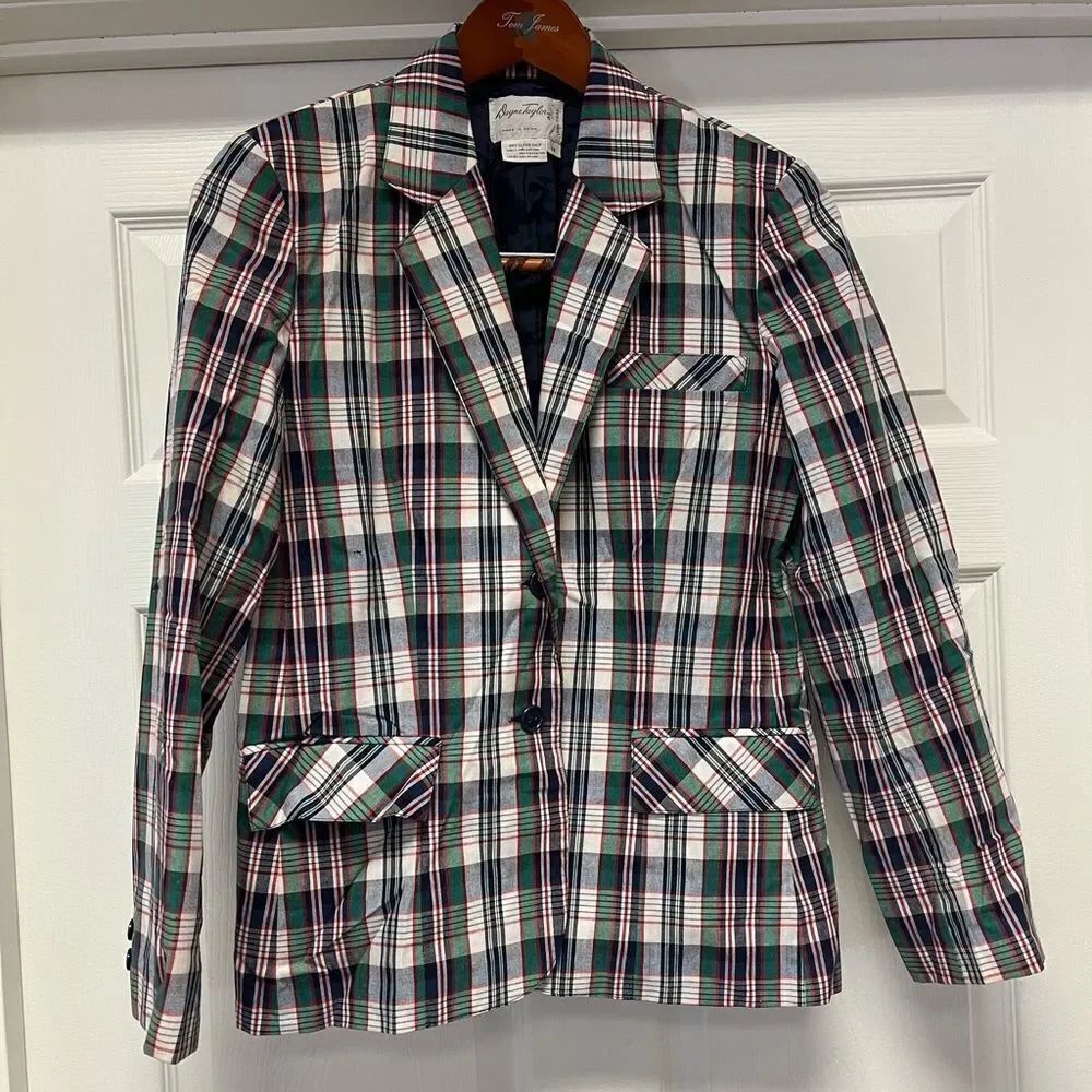 Vintage Dayne Taylor Plaid Blazer Jacket sz 14